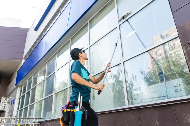 Sparkling storefront windows at a Ponca City business